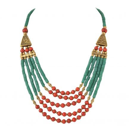 Handmade beaded multicolor necklace