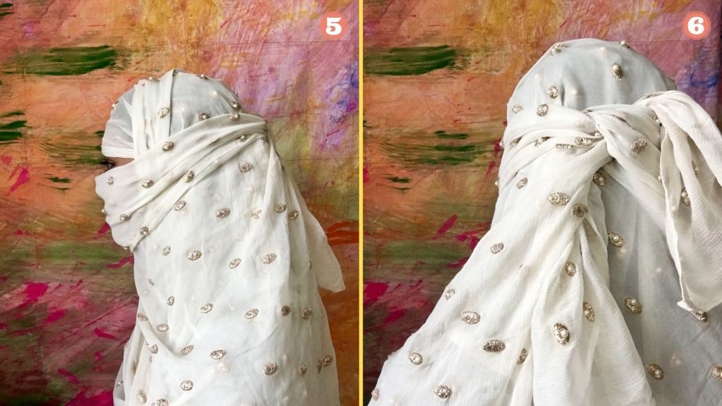 How to cover face with dupatta 